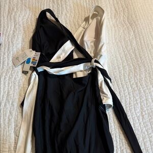 Black and White Wrap swimsuit